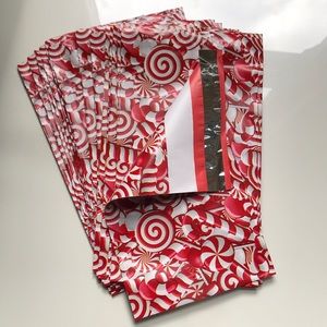 4 for $20! 25 Candy Cane Christmas Poly Mailers